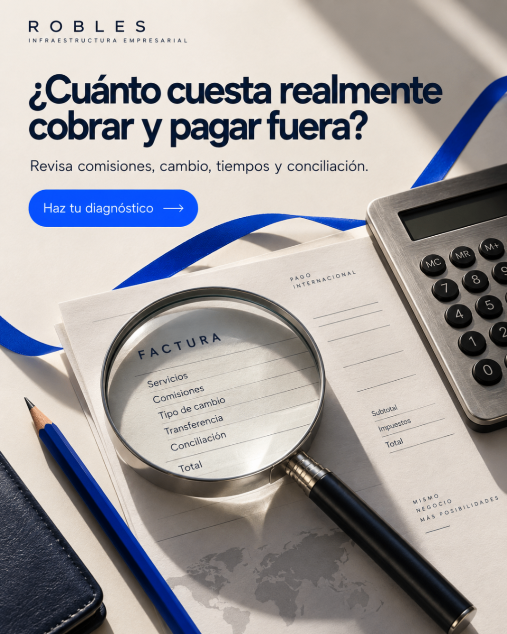 Pieza gráfica de campaña sobre comisiones, tipo de cambio y conciliación